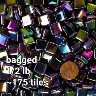 12mm Iridescent Glass Mosaic Tile 1/2 Pound Loose in bag