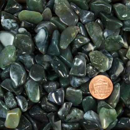 green-moss-agate polished gemstones for use as accents in mosaic art. healing