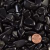 obsidian polished gemstones for use as accents in mosaic art. healing