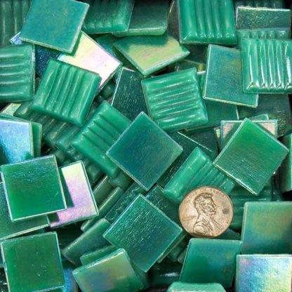 Emerald Green Iridescent Glass Mosaic Tile 20mm Morjo