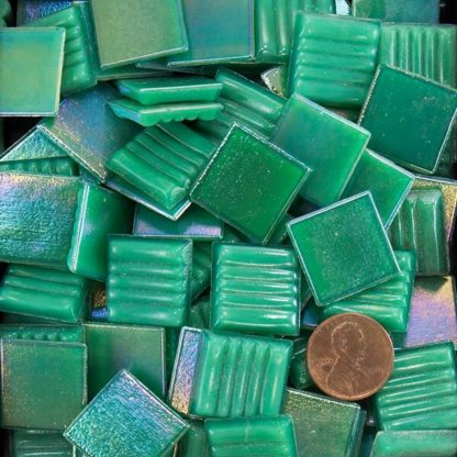 Green Iridescent Glass Mosaic Tile 20mm Morjo