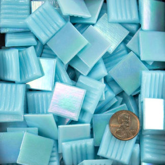 Light Cyan Blue Iridescent Glass Mosaic Tile 20mm Morjo