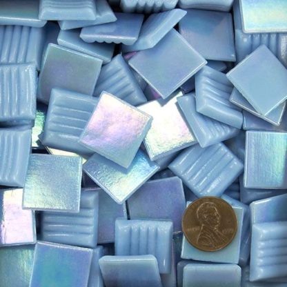Light Ultramarine Blue Iridescent Glass Tile 20mm Morjo