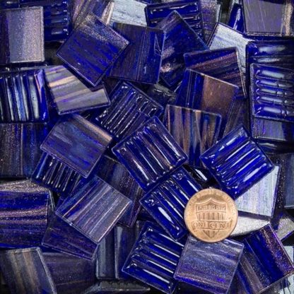 Cobalt Blue Metallic Glass Tile 20mm Morjo