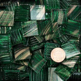 Deep Green Metallic Glass Tile 20mm Morjo