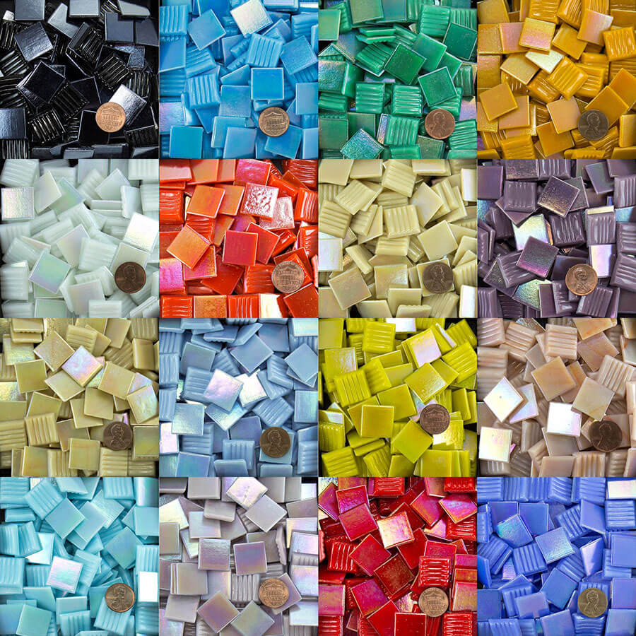 Morjo™ Iridescent Glass Mosaic Tiles 3/4 Inch for Arts and Crafts!