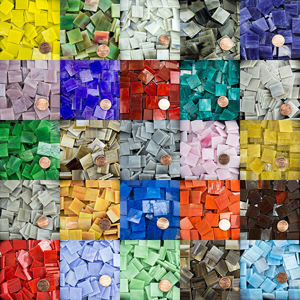 2400 Vitreous Glass mosaic tiles Arts Crafts 10 mm*10 mm different colors 2 kg 