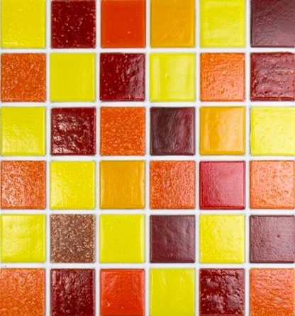 Red Orange Yellow Tile 20mm Morjo Vitreous