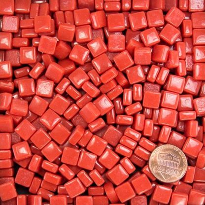 Red-Orange 8mm Glass Mosaic Tile