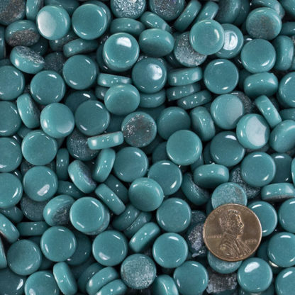 Penny Round Glass Tile Teal-Tint2-Y87-12mm
