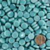 Penny Round Glass Tile Teal-Tint3-Y85-12mm