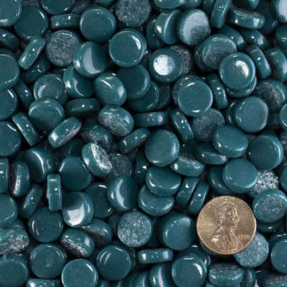 Penny Round Glass Tile Teal-Y88-12mm