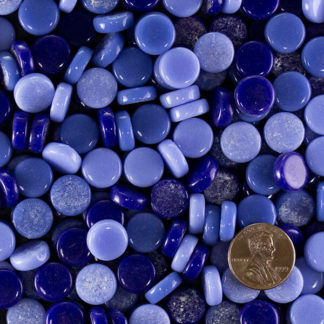 Dark Blue Penny Round Glass Tile 12mm Assortment