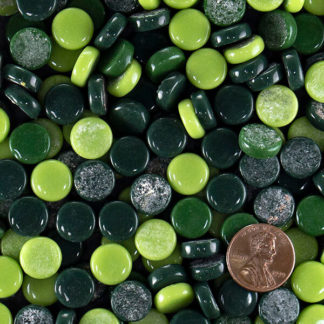 Green Penny Round Glass Tile 12mm Assortment 96 118 92