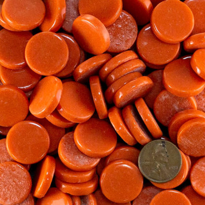 Fiery-Orange penny round 20mm
