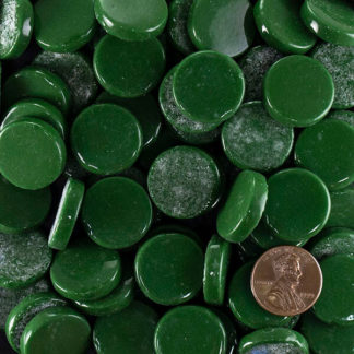 Penny Round Glass Tile Leaf-Green-Deep-Y118-20mm