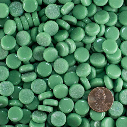 Penny Round Glass Tile Mint-Y119-12mm
