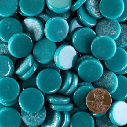 Penny Round Glass Tile Teal-Tint2-Y87-20mm
