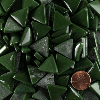 Leaf Green Deep Triangle Glass Tile 20mm