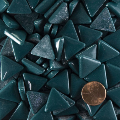 Teal Triangle Glass Tile 20mm
