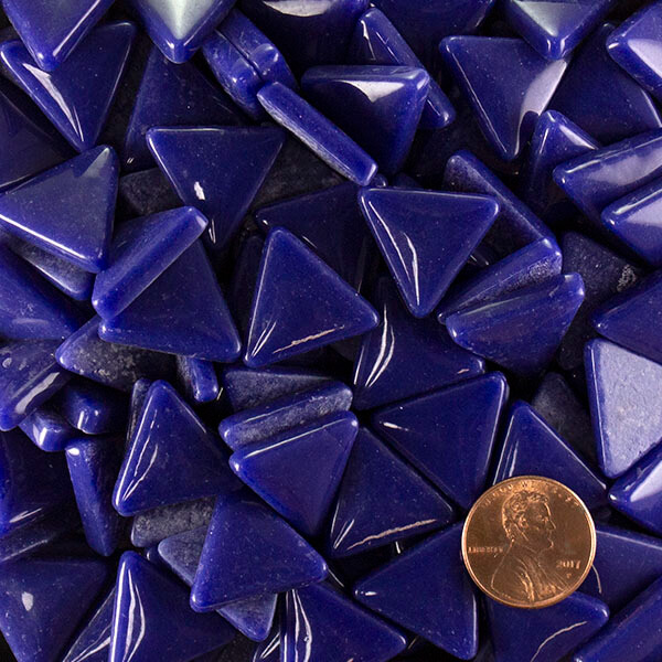 Ultramarine Blue Dark Triangle Glass Tile 20mm