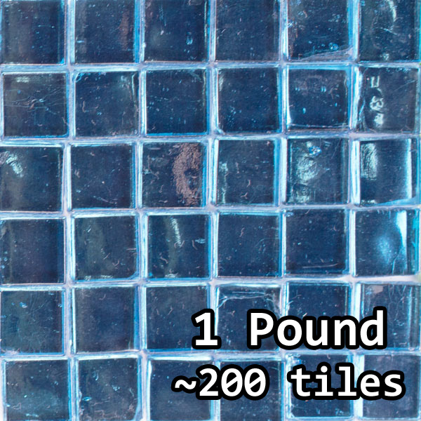 Glass Mirror Tile Colored Prussian Blue