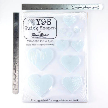 White Opal Stained Glass Hearts Y96-1000