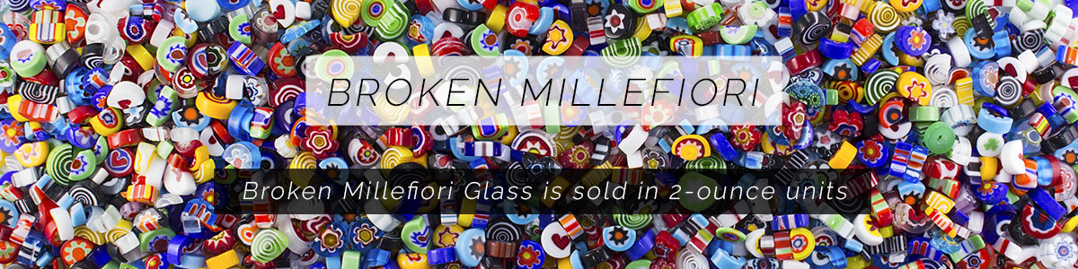New Broken Millefiori Glass Tile