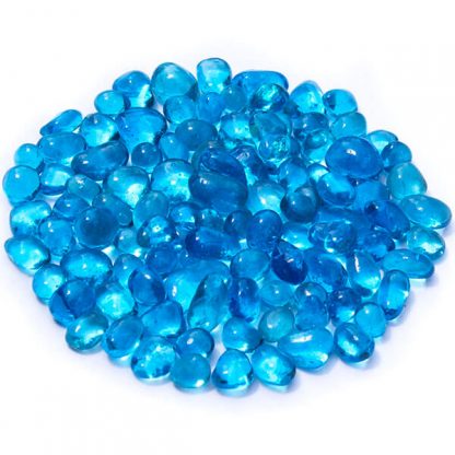 Bright Blue Glass Pebble Gems