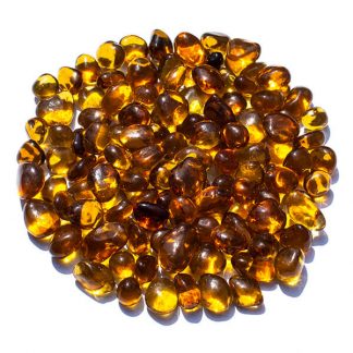 Dark Amber Glass Pebble Gems