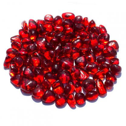 Primary Red Glass PEbble Gems
