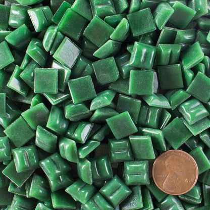 Green MiniGee Low-Grain 10mm Glass Tile