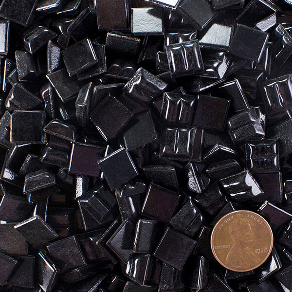 Black MiniGee Low-Grain 10mm Glass Tile
