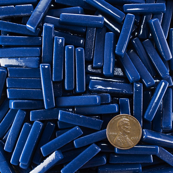 Deep Cyan Blue Glass Border Tile M1 Inch Sticks