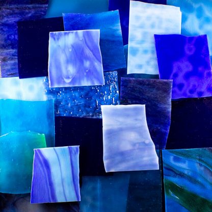 Blue Mosaic Art Glass Assortment 2lbs
