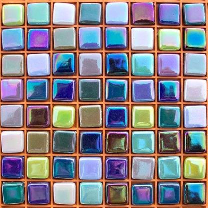 Dragonfly Dark Iridescent Recycled Glass Tile Assortment 12mm_05