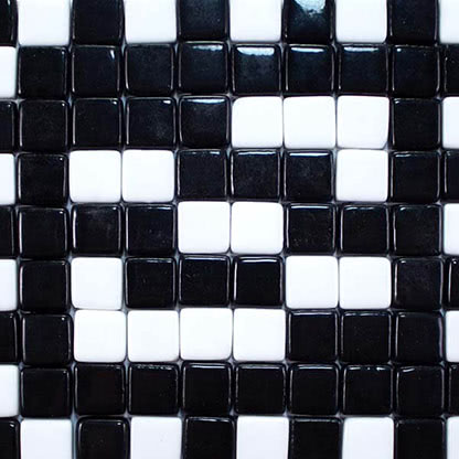 glass mosaic tile black white gray