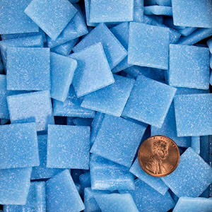 glass mosaic tiles cyan vitreous 3/4 inch 20mm blue