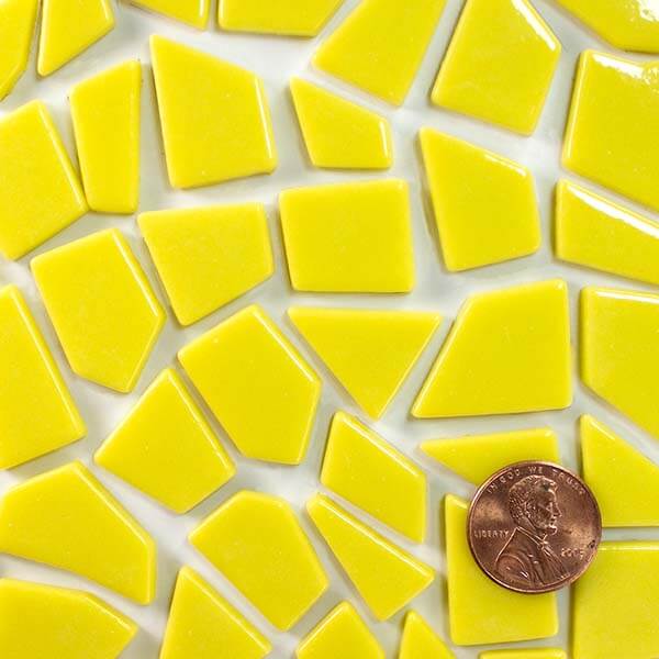 glass mosaic tile polygons yellow