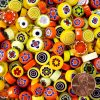 Yellow-Orange Millefiori Mud-Turtle Mosaic 8mm-12mm