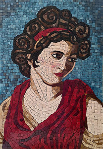 stained glass mosaic portrait Jacqueline Spohnholtz