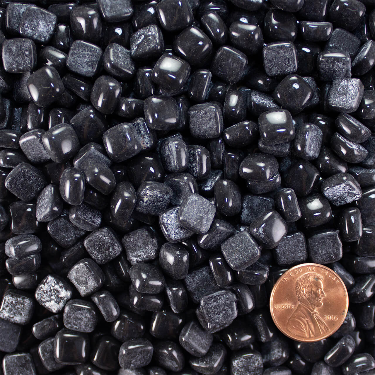 Black 8mm Recycled Glass Mosaic Tile