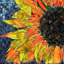 Carrie A Bracker mosaic art sunflower
