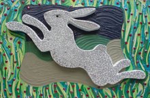Gisela Gibbon rabbit mosaic art