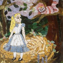 Jennifer Freeman's Alice in Wonderland mosaic art