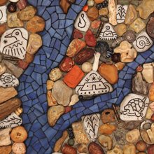 Joe Moorman river found-object mosaic art
