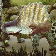 Jynja concrete bench mosaic art