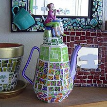 Kathe Hall mosaic art tea pot